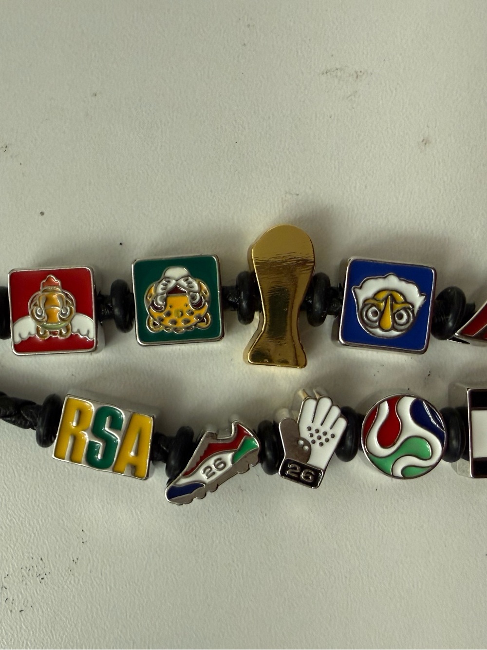 FIFA official Charm Braided Leather Bracelet - Multicolor Enamel Icons - Picture 14 of 14